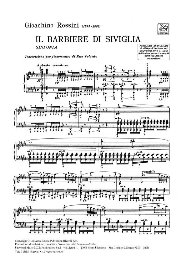 Il Barbiere Di Siviglia: Sinfonia - pro akordeon